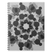 Abstract zwart en grijs bloemenontwerp notitieboek (Voorkant)