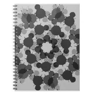 Abstract zwart en grijs bloemenontwerp notitieboek