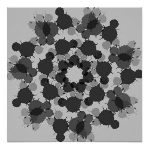 Abstract zwart en grijs bloemenontwerp perfect poster