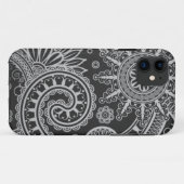 Abstract zwart en grijs bloemmotief Case-Mate iPhone case (Achterkant (horizontaal))