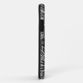 Abstract zwart en grijs bloemmotief Case-Mate iPhone case (Achterkant/rechts)