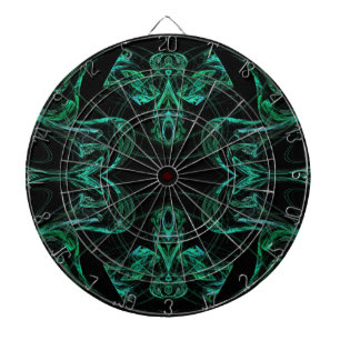 Abstract zwart en groen fractal dartbord