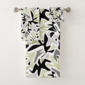 Abstract, zwart en groen, jeugd, modern, creatief bad handdoek (Insitu)