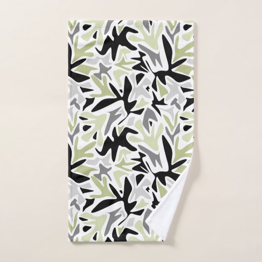 Abstract, zwart en groen, jeugd, modern, creatief bad handdoek (Handdoek)