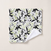 Abstract, zwart en groen, jeugd, modern, creatief bad handdoek (Wasdoekje)
