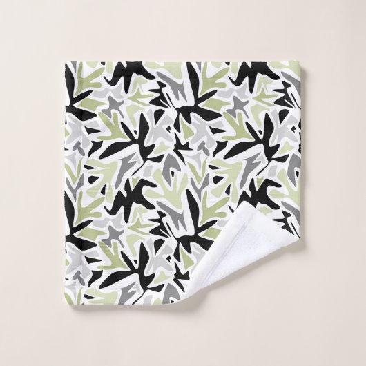 Abstract, zwart en groen, jeugd, modern, creatief bad handdoek (Wasdoekje)