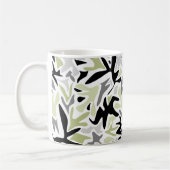 Abstract, zwart en groen, jeugd, modern, creatief koffiemok (Links)