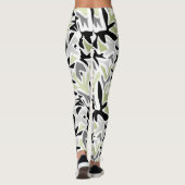 Abstract, zwart en groen, jeugd, modern, creatief leggings (Achterkant)
