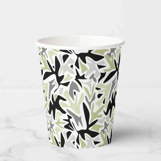 Abstract, zwart en groen, jeugd, modern, creatief papieren bekers (Links)