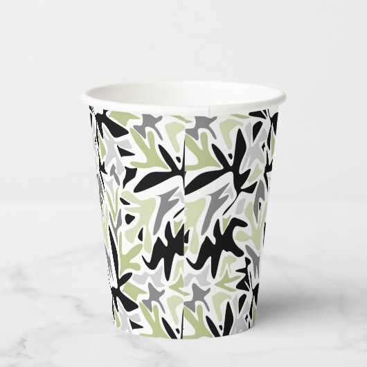 Abstract, zwart en groen, jeugd, modern, creatief papieren bekers (Rechts)