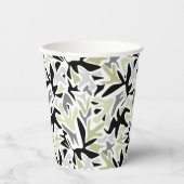 Abstract, zwart en groen, jeugd, modern, creatief papieren bekers (Voorkant)