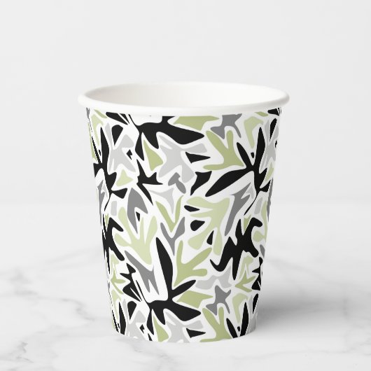 Abstract, zwart en groen, jeugd, modern, creatief papieren bekers (Voorkant)
