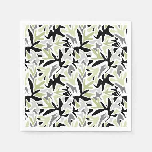 Abstract, zwart en groen, jeugd, modern, creatief servet (Voorkant)