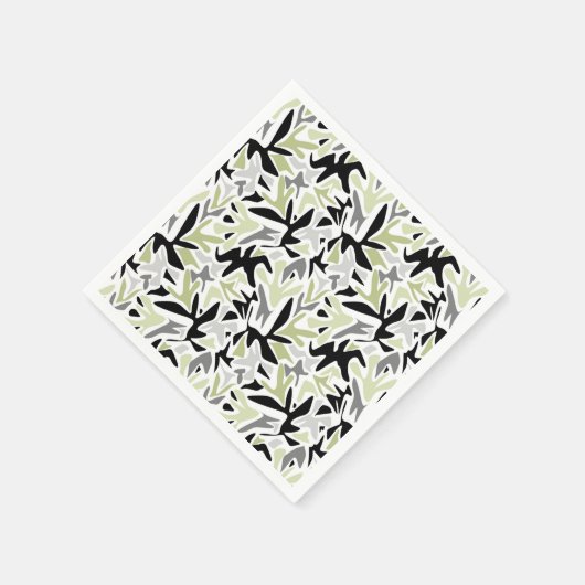 Abstract, zwart en groen, jeugd, modern, creatief servet (Hoek)