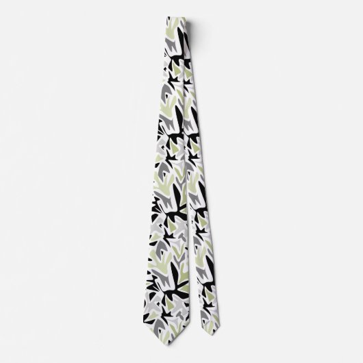 Abstract, zwart en groen, jeugd, modern, creatief stropdas (Voorkant)
