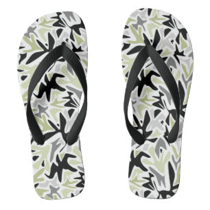 Abstract, zwart en groen, jeugd, modern, creatief teenslippers