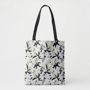 Abstract, zwart en groen, jeugd, modern, creatief tote bag