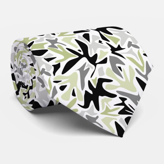 Abstract, zwart en groen, jeugd, modern, stropdas (Opgerold)