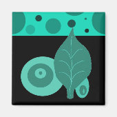 Abstract zwart en groen lef magneet (Voorkant)