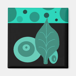 Abstract zwart en groen lef magneet