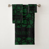 Abstract zwart en groen patroon gepersonaliseerd bad handdoek (Insitu)