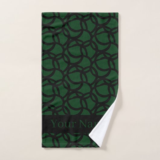 Abstract zwart en groen patroon gepersonaliseerd bad handdoek (Handdoek)