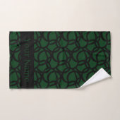 Abstract zwart en groen patroon gepersonaliseerd bad handdoek (Handdoek)