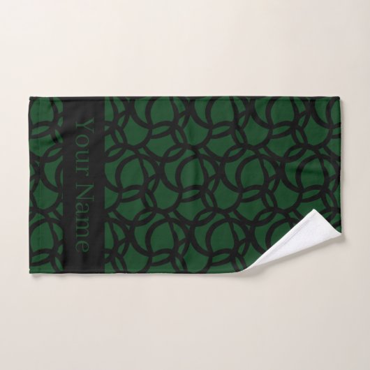 Abstract zwart en groen patroon gepersonaliseerd bad handdoek (Handdoek)