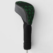 Abstract zwart en groen patroon gepersonaliseerd golfheadcover (Schuin)