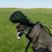 Abstract zwart en groen patroon gepersonaliseerd golfheadcover (Insitu)