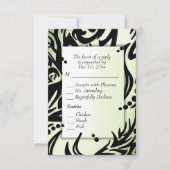 Abstract Zwart en Groen Tribal met Menu RSVP (Voorkant)