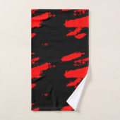 Abstract zwart en rood bad handdoek (Handdoek)