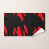 Abstract zwart en rood bad handdoek (Handdoek)