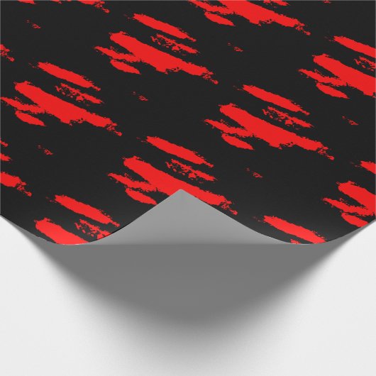 Abstract zwart en rood cadeaupapier (Hoek)