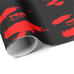 Abstract zwart en rood cadeaupapier