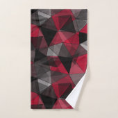 Abstract, zwart en rood, driehoek, geometrisch, zw bad handdoek (Handdoek)