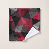 Abstract, zwart en rood, driehoek, geometrisch, zw bad handdoek (Wasdoekje)