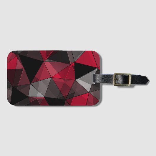 Abstract, zwart en rood, driehoek, geometrisch, zw bagagelabel (Voorkant (horizontaal))