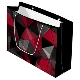 Abstract, zwart en rood, driehoek, geometrisch, zw groot cadeauzakje