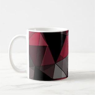 Abstract, zwart en rood, driehoek, geometrisch, zw koffiemok