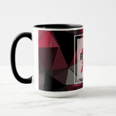 Abstract, zwart en rood, driehoek, geometrisch, zw mok (Links)