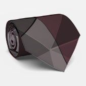 Abstract, zwart en rood, driehoek, geometrisch, zw stropdas (Opgerold)
