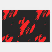 Abstract zwart en rood inpakpapier vel (Voorkant)
