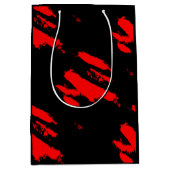 Abstract zwart en rood medium cadeauzakje (Voorkant)