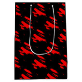Abstract zwart en rood medium cadeauzakje (Achterkant)