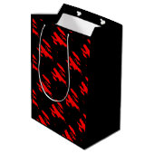 Abstract zwart en rood medium cadeauzakje (Achterkant Gekanteld)