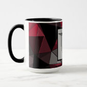 Abstract, zwart en rood, monogram, gepersonaliseer mok (Links)