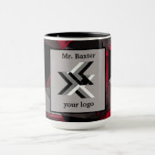 Abstract, zwart en rood, monogram, logo mok (Midden)