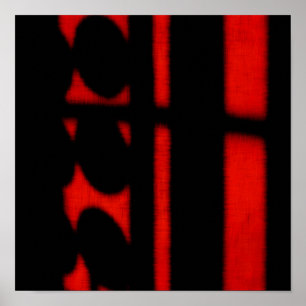 Abstract zwart en rood poster