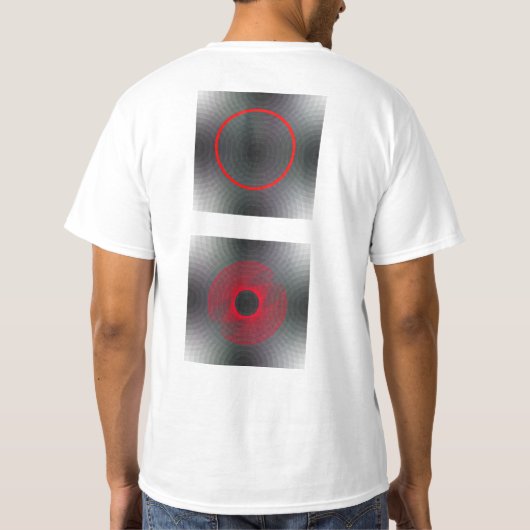 ABSTRACT ZWART EN ROOD SKATEBOARD T-SHIRT (Achterkant)